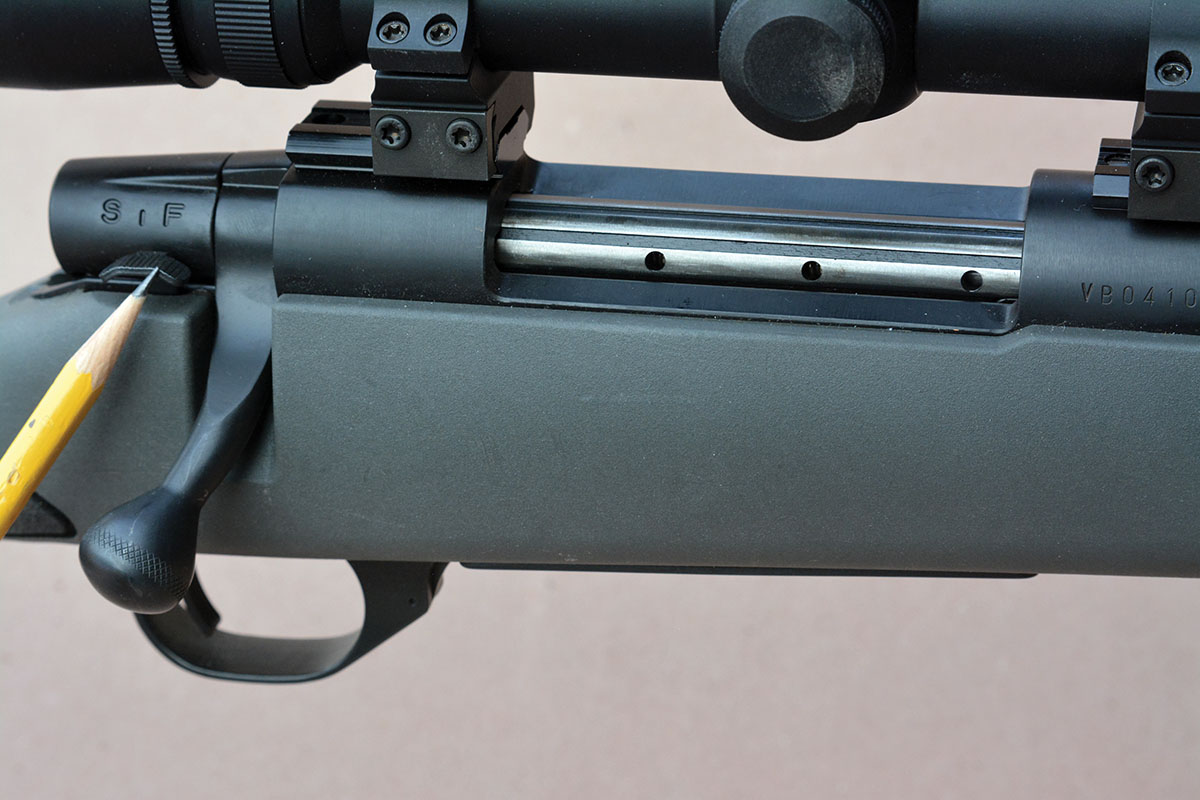 The Vanguard Series 2 rifles feature a three-position sliding safety, swept bolt handle and three gas vents on the bolt body.